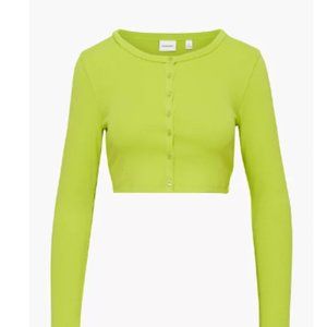 BRAT SUMMER Aritzia Cropped Cardigan - BestHug™ Apple Longsleeve - M